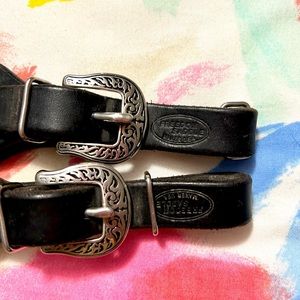 Freedom Saddles Black Leather Spur Straps NEW